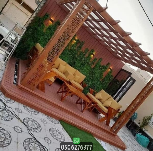 برجولات خشبية وحديدية للحدائق والاستراحات